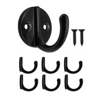 Fuxxer® 6 ganci appendiabiti, ganci per asciugamani, ganci in ferro, nero, set da 6