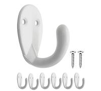 Fuxxer 6 ganci classici in ferro, ganci appendiabiti, set da 6, colore bianco