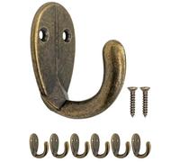 Fuxxer® Ganci appendiabiti in stile anticato, ganci in ferro, ottone, bronzo, stile vintage retrò, ovale, set da 6 pezzi