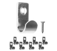 Fuxxer Ganci classici multiuso in ferro, ganci da cucina, 35 x 20 mm, set da 8 pezzi, acciaio inox argento