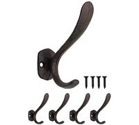 Fuxxer® Ganci rustici in ferro, stile vintage, stile retrò, nero, 10 x 7 cm, set da 4 pezzi