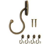Fuxxer® - Gancio antico, gancio appendiabiti in ferro, gancio in metallo, design bronzo, stile vintage, stile rustico, 75 mm, gancio, set da 4 pezzi