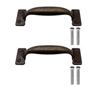 Fuxxer Maniglie anticate per cassetti, design in ferro bronzo, 131 x 30 mm, set da 2
