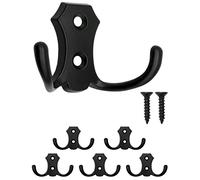 FUXXER® Set di 5 ganci appendiabiti classici da cucina, design in ferro, colore: nero