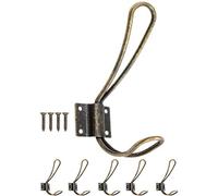 Fuxxer® Set di 5 ganci classici da parete, ganci appendiabiti in bronzo anticato