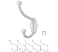 Fuxxer Set di 5 ganci classici per guardaroba, colore: bianco