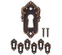 FUXXER® Set di 6 targhette antiche per chiavi e rosette, design vintage in rame