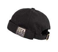 FUYAO Berretto Baby Docker Vintage per Bambini e Bambine Piccole con Polsino Arrotolato, Berretto da Marinaio Senza Tasca, Cappello Beanie Hiphop Skullcap per Bambini di 2-6 Anni, Nero , 2-5 Years