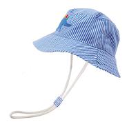 FUYAO - Cappello da sole per bambini, da spiaggia, protezione solare, per il gioco estivo Dinosauro blu. 6-12 Mesi