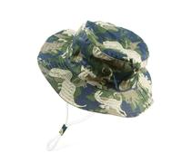FUYAO Cappello da sole per bambini e ragazzi, protezione solare da spiaggia, cappello estivo da gioco regolabile, con sottogola, Dinosauro mimetico, 4-7 Years