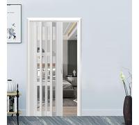 FUYAO Kit per porta a fisarmonica - Porte a fisarmonica interne pieghevoli in PVC bianco con guide scorrevoli silenziose e serrature magnetiche per camera da letto e cucina