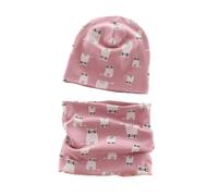 FUYAO Set di sciarpa e cappello in cotone per bambini, per primavera, autunno, inverno, caldo, berretto e sciarpe per ragazzi e ragazze