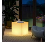 FUYO 30 CM LED Luce Cubo Luminosa Luce solare Light Up Cube Sedie Dimmerabile Led Cube Sedile con Telecomando, 16 Colori RGB Luce Notturna IP66 Impermeabile Lampada Solare per Casa Patio Giardino