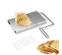 FUYTERY Affettatrici di formaggio con filo per il tagliere di formaggio regolabile del blocco del formaggio con 5 fili di ricambio