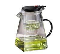 FUYTERY Teiera di vetro con Infuser rimovibile, Kungfu Tea Art Glass Teiera Filtro in acciaio inossidabile Jug con Infuser, Blooming e Loose Leaf Tea Maker Set (750ML, 1000ML) (Bianco, 1000ML)