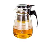 FUYTERY Teiera in vetro da 1000 ml con infusore rimovibile, teiera in vetro Kungfu Tea Art caraffa filtrante in acciaio inossidabile con infusore, set per tè in fiore e foglie sfuse (500ML)