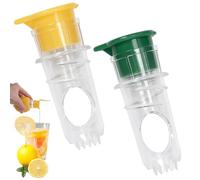 FUYTSUO 2 spremiagrumi manuale con coperchio, spremiagrumi manuale, piccolo spremiagrumi per succo d'arancia, succo di limone, cucina, bar e altri scenari (giallo e verde)