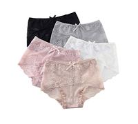 FUYUFU Set di 5 Mutandine di Pizzo da Donna Mutande Elastiche Biancheria Intima Comodo e Traspirante (Stile 1, XL)