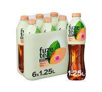 Fuze Tea, Tè Freddo, Pesca e Rosa, Zero Zuccheri, 6 Bottiglie da 1,25 L | Bevanda analcolica al te, senza zuccheri, gusto rinfrescante