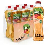 Fuze Tea Tè nero pesca ibisco 1,25 l per bottiglia PET, vassoio 6 bottiglie