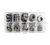 FUZHGYEAL 360 PCS 304 Stainless Steel Flat Washers Kit, M2 to M10 Assorted Plain Washers for Bolt, Screw And Nut Spacing And Repair(10 Boxes)