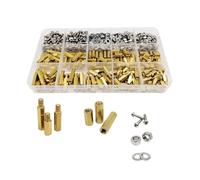 FUZHGYEAL M2 M2.5 M3 M4 Solid Brass Hex Standoff Pillar Spacer Kit, Screws And Nuts Assortment for PCB Board And Electronics Assembly(M4 510pcs)