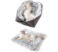 fuzhik Cuccia Pelosa Cuccia Gatto Pieghevole Interno Cuccia per Gatti e Cani Morbida Antiscivolo Grigio Lavabile Lettino Morbida Adatto a Gatti Cani di Piccola e Media Taglia 60 x 50cm