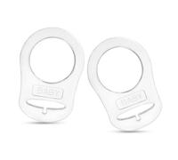 FUZVOL Adattatore per ciuccio in silicone trasparente, 2 pezzi, supporto per ciuccio MAM, clip a bottone per succhietto per ragazzi e ragazze, accessori essenziali per neonati