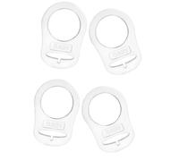 FUZVOL Adattatore per ciuccio in silicone trasparente, 4 pezzi, porta ciuccio, clip a bottone per succhietto per ragazzi e ragazze, accessori essenziali per neonati