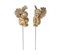 FUZYXIH 2 pezzi eleganti in resina, statuette a forma di angelo per interni ed esterni, vasi di fiori, decorazioni, statuette tradizionali a forma di angeli