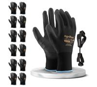FUZZIO 12 paia di guanti da lavoro Ogrifox PU (L-9, nero)