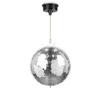 Fuzzix MB30ML Sfera a Specchi 30 cm con Motore e LED RGBW - Motore a Pile, Sfera da Sospendere, Leggera, Facile da Installare, Ideale per Serate d'Ambiente Disco a Casa