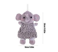 Fuzzy Ball Hand Towel, Soft Elephant Doll Decor, Hangable Absorbent Towel, Quick-Drying and Kid-Friendly Design for Spa, Kitchen, Nursery, Beach, Poolside, Holiday, Gym, Birthday Gift Use