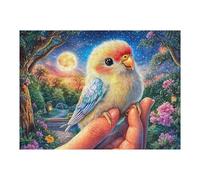 Fuzzy Bird on Hand in Moonlit Garden Puzzle 500 Pezzi Multicolore Paesaggi Italiani Happy Time Classici Per Adulti Rompicapo Collezione Idea Regalo Natale Per Lui E Nonno 500 PCS