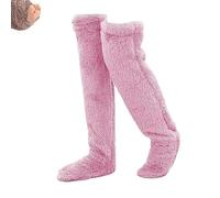 Fuzzy Dreams Leg Warmers, Fuzzy Dreams Thigh High Sock, Autumn and Winter Thick Loose Leg Socks, Over Knee High Fuzzy Socks(Pink)