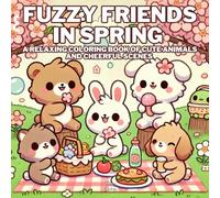 Fuzzy Friends in Spring: A Relaxing Coloring Book of Cute Animals and Cheerful Scenes