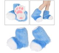 Fuzzy Paw Cosplay Shoes Fursuit Party Cartoon Christmas Animal