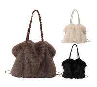Fuzzy Purses - Borsetta da donna in peluche, casual, con tracolla staccabile, grande borsa trapuntata, accessorio da borsetta morbido | Escursioni all'aperto, viaggi, lavoro, passeggiate, shopping