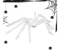 Fuzzy Spider Halloween Prop - Decorazione gigante inquietante, gambe pelose flessibili, consistenza realistica, design leggero e resistente | Grande decorazione spaventosa per lo scherzo della festa i