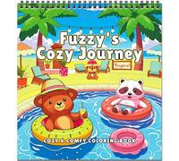 Fuzzy's Cozy Journey: Libro da colorare rilassante per adulti con animali in viaggio, Antistress e mindfulness per adolescenti, Regalo per donne, Rilegatura a spirale