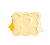 FVCTGHZ Borsa a tracolla con ciondolo a forma di formaggio, divertente e carina, con cerniera, for snack e cibo(Yellow)