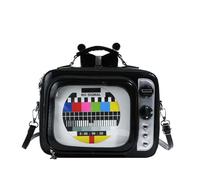 FVCTGHZ Borsa a tracolla da donna piccola e quadrata, con contrasto di colore, in PU, alla moda e raffinata, da donna(Black)