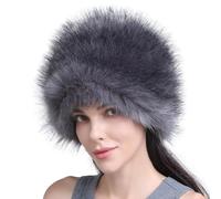 FVCTGHZ Cappelli Invernali in Pelliccia Sintetica for Donna, Copricapo Invernale, paraorecchie in Pelliccia, scaldaorecchie for Il Freddo, Bianco(Gray)