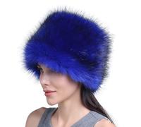FVCTGHZ Cappelli Invernali in Pelliccia Sintetica for Donna, Copricapo Invernale, paraorecchie in Pelliccia, scaldaorecchie for Il Freddo, Bianco(Blue)