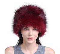 FVCTGHZ Cappelli Invernali in Pelliccia Sintetica for Donna, Copricapo Invernale, paraorecchie in Pelliccia, scaldaorecchie for Il Freddo, Bianco(Wine)