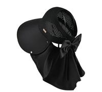 FVCTGHZ Cappello a tesa larga alla moda, scialle, protezione solare, da donna, estivo, anti-UV, vuoto, con visiera a tesa larga.(Black 1PC)