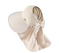 FVCTGHZ Cappello a tesa larga alla moda, scialle, protezione solare, da donna, estivo, anti-UV, vuoto, con visiera a tesa larga.(Beige 1PC)