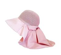 FVCTGHZ Cappello da pescatore con protezione UV da donna, scialle, leggero, traspirante, in rete, con fiocco, a pieghe, for autunno e inverno(PINK 1PC)