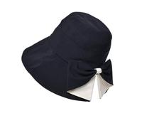FVCTGHZ Cappello da pescatore Elegance Bow con protezione UV, pieghevole, estivo, a tesa larga, leggero, da campeggio(Black 1PC)