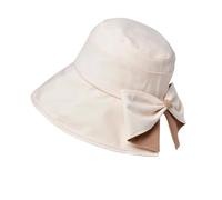 FVCTGHZ Cappello da pescatore Elegance Bow con protezione UV, pieghevole, estivo, a tesa larga, leggero, da campeggio(Beige 1PC)